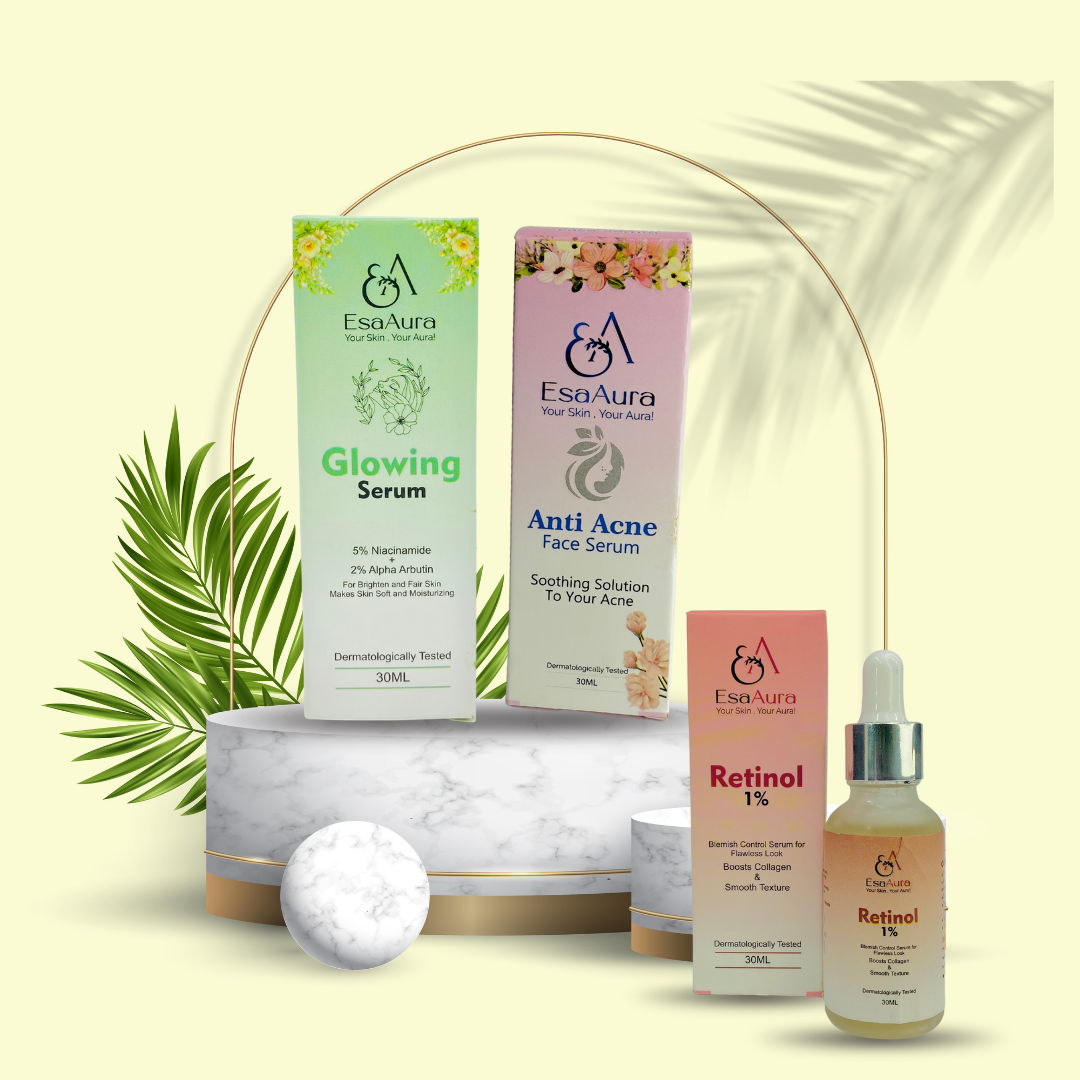 Retinol 1% + Glowing Serum + Anti Acne Serum