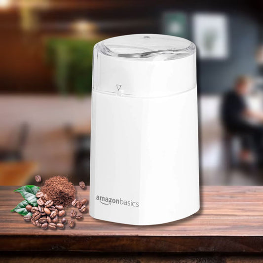 Amazon Basics Electric Coffee Grinder, White