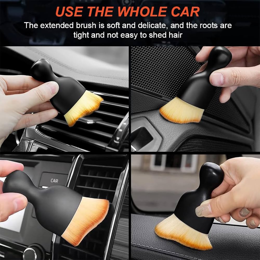 4 Pack Car Detailing Brush, Car Brush for Detailing Interior Soft Bristles