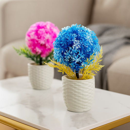 Artificial plant with white pots