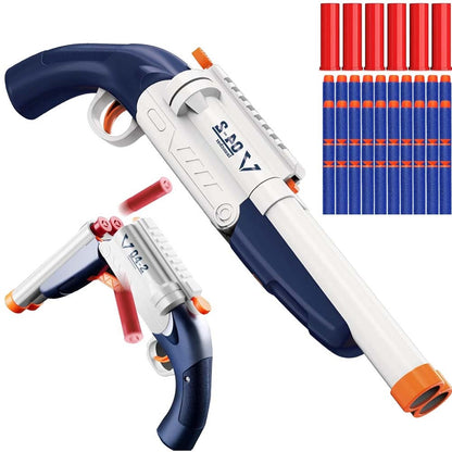 Double Barrel 2 in 1 Blaster with Foam & Shell Ejection Toy for Kids