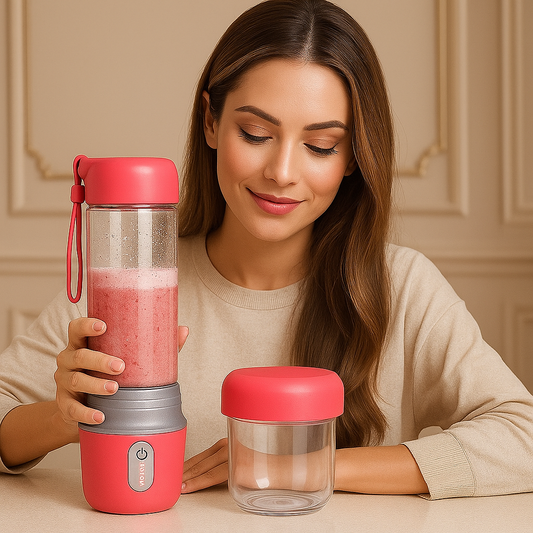 Mini Sport Rechargeable 6 Blade Fruit Blender & Smoothie Maker With Milk Shaker